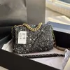 Qualität 1 Frau Umhängetasche 26 cm Luxus -Designer -Taschen Leinwandkette mit Schachtel C172