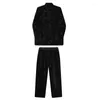 Men's Tracksuits PFNW Autumn Set Chinese Style Standing Collar Jacket Two Piece Fashion Velvet Pleated Printing Sweatpants Suits 9C2613