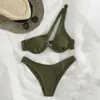 Женские купальники 2pcs/Set Women Sexy Bikini Set Два купальника сплошного цвета.