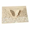 1 bit Pearlescent Paper Wedding Decorations Laser Cut Farterfly Invitation Cards Kit för Wedding Bridal Shower Paper Card