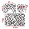 3Pcs/Set Stone Pattern Washable Anti-Slip Bathroom Pedestal Rug Carpet Toilet Lid Cover Bath Mat Set Bathroom Supplies