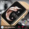 Watches Lige Fashion Smart Watch Ladies Body Temperatur Sports Fitness Watch Bluetooth Call Relojes Inteligentes Smartwatch Women 2023