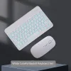 Combos беспроводная клавиатура мыши Bluetooth Rechargable Mini Slim Travel Keyboard с светодиодом RGB для Android IOS Windows PC