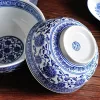 Tigela de cerâmica azul e branco porcelana japonesa china dina uterias domésticas de cozinha