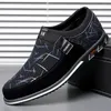 Casual Shoes Black For Men Classic Leather Elegant Mens Dress Stylish Soft-Soled Business Lace-Up Office