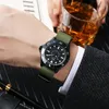 Wristwatches Diver Style Field Watch 40mm Case 24 Hours Dial Rotating Bezel Fabric Strap