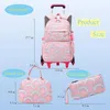 Bolsas escolares rodantes para niñas mochila para niños mochilas impermeables con ruedas Middle Trolley Luggage Back Pack 240328