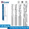 XCAN Down Cut Router Bit 1/8 Cuttador de moagem de carboneto de haste 2 flauta CNC Máquina final do moinho para o corte de madeira MDF