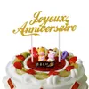 Franchis de gâteau français personnalisés joyeux anniversaire gâteau topper mariage anniversaire de fête décor de gâteau joyeuux anniversaire