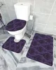 Des tapis absorbants de noix de bain sont 3 pièces avec couvercle de couvercle de toilette