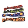 Halloween Hair Tie Kürbis Bat Skull Ghost Print Ponytailhalter Red Deer Foe Elastic Hair Band 100 PCs/Los verschiedene Farben