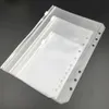 A5 A6 A7 PVC Binder Binder Pockets Clear Zipper Storage Bag Bage Sheets Sheets Cash Envelope System مع Zipper Clear