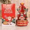 Christmas Ornaments Wooden Rotating Music Box Music Box Christmas Tree Decoration Children Gifts Gifts Carousel Musicbox