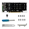 Kort PCI Express 4.0 x16 till 4 Port NVME RAID -kortadapter M Key NVME PCIe Split Card 32Gbps Support 2230 2242 2260 2280 M.2 NVME SSD