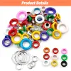 100pcs mixtes 11 couleurs Hole Eyelets pour bricolage en cuir en cuir