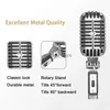 Microfones retro microfone de metal para 55sh clássico dinâmico Vocal Universal Stand Live Performance Karaokeq