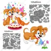 Schablonen heiße neue Metallschneidungen stirschen süßes Haustierhund- und Katzenmuster für Scrapbooking DIY Weihnachtskarte Geburtstagskarte Stempel Stanze Stempel Stempel
