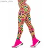 Yoga -Outfits Leopard Streifen 3D -Print Womens Hosen Push Up Sport Leggings Slim Hosen weibliche Freizeithosen Fitness Leggings Frauen Y240410