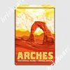 Arches Nationalpark Original WPA Posterstil Retro Utah Design Poster Metall Plaque Plaques Wall Cave Pub Garage Classic Klassiker