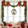 Dekorativa blommor upplyst julkrans fönster väggdörr hem dekorationer girland konstgjorda xmas träd rotting ljus upp prydnad