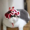 Vestuário para cães, roupas de gato, roupas de gato com roupas de design de cabeça de tigre para gatos apenas duas tiras