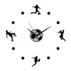ウォールステッカーミュートクロックDIYフットボールアクリルミラーホームデコレーション用壁画デカールcnim clocks336h
