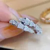 Designer premium créateur complet diamant mode serpent rose or sier ring fin bijoux anniversaire et cadeaux de Noël pour les couples amour anneaux