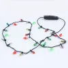 1 Pcs Mini Flashing Light-up Blinking Christmas Lights Costume Necklace 8 Led Bulbs Halloween Costume Wedding Party Decoration