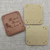 Handmade Forever Love Leather Labels For Clothing Hand Made Pu Patch With Rose For Clothes Backpack Handmade Label For Gift