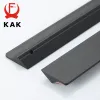 KAK Black Silver Gold Hidden Cabinet Handles Aluminoum Alloy Kitchen Courboard Pulls Draw Knobs Door Furniture Mardware