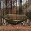 Hammocks 260 * 140cm Automático de abertura rápida pingente de pingente de acampamento ao ar livre de pingente de campanha ao ar livre Anti -rolo pingente de nylon com mosquito netq