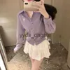 Chemises Mivmiv Spring Short Shirt Designer Femmes Full Body Diamond Setting Loose Longe Shirt Slim Striped Blouse Blouse Tardigan Coat Tops WST7