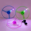 LED Flying Toys Kid Sports Pull Line Saucer Toys Children Outdoor Fun Rotating Flying Toy LED LIGHT Processing Flash Flying Toy for Parks Beach240410