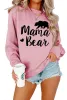 Sweatshirts New Winter Mamabear Bear Imprimé rétro rond Round Fashion Casual Longsleeved Women's Pull