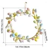 Dekorative Blumen 36 cm Ostern bunte Eierkranztür Wand Hanging Anhänger simuliert Happy Day Party Decor für häusliche Kinder