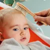 Babypflege reine natürliche Wolle weiche Baby Holzbürste Kamm Pinsel Baby Haarbürste Neugeborene Kammkopfmassager für Babyparty