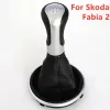 Voor Skoda Fabia 2 II MK2 Combi Scout 2007 2008 2009 2010 2010 2012 2013 2014 Auto Gear Stick Shift Knob Leather Boot 5J0711113F