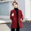 Xiaoxiangfeng Woolen Coat Women's Women's Autumn and Winter Down Lising 2023 Giacca per abbigliamento a quadri Nuovo Temperamento con velluto addensato