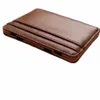 Ultra mince Mini Wallet Men's Small Wallet Busin Carte sans portefeuille PU portefeuille Crédit Logo Purse Coin Leather I5A3 U4NX #