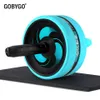 GOBYGO 2 in 1 Ab Roller&Jump Rope No Noise Abdominal Wheel Ab Roller with Mat for Exercise Fitness