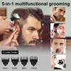 Trimmers Mens Electric Razor Rotary Shaver Beard Nose Hair Trimmer Facial 5 in 1 Male Grooming Kit Shaving Machine USB Rechargeable