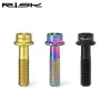RISK 6PCS M5*16/18mm Titanium Stem Bolts For Bike MTB Bicycle Stem Seatpost Clamp Screws Fixed Bolts Bike Parts 3 Colors