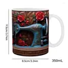 Tazze 3d cucitura da cucito tazza dipinta tazza piatta in ceramica ceramica crea creativa tè latte di compleanno regali di natale forniture