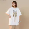 Mens T-shirts High Quality Summer Womens Short Sleeve T-shirt Oversized 4xl Cotton Couples Top Vintage White Lady Blouse