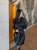 Casual jurken Spring herfst Satin Mini -shirts Jurk vrouwen geplooide onregelmatige mode Koreaanse stijl dames sexy lange mouw vrouw