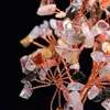 Figurines décoratives mineraali cristal naturels amethyst mini pierres tumblées fil pyramide ornements spécimens chanceux arbre guérison reiki