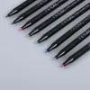1 st 8Color Ritning Målningsmarkör Pennor Metallisk färgpenna för svart papperskonstförsörjning Markör Stationery Material Signatur Pen