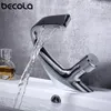 Robinet de lavabo de bassin BECOLA Chrome en laiton noir et froid à poignée simple mélangeur de bassin robinets de salle de bain montés