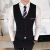 Men's Tank Tops Suit Vest Spring And Autumn Shirt Casual Black Waistcoat Groomsman Brothers' Clothes Nightclub