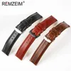 Watch Bands New Genuine Leather Watchband 18mm 20mm 22mm Black Brown Red Cowhide Watch Band Quick Release Strap Watch AccessoriesL2404